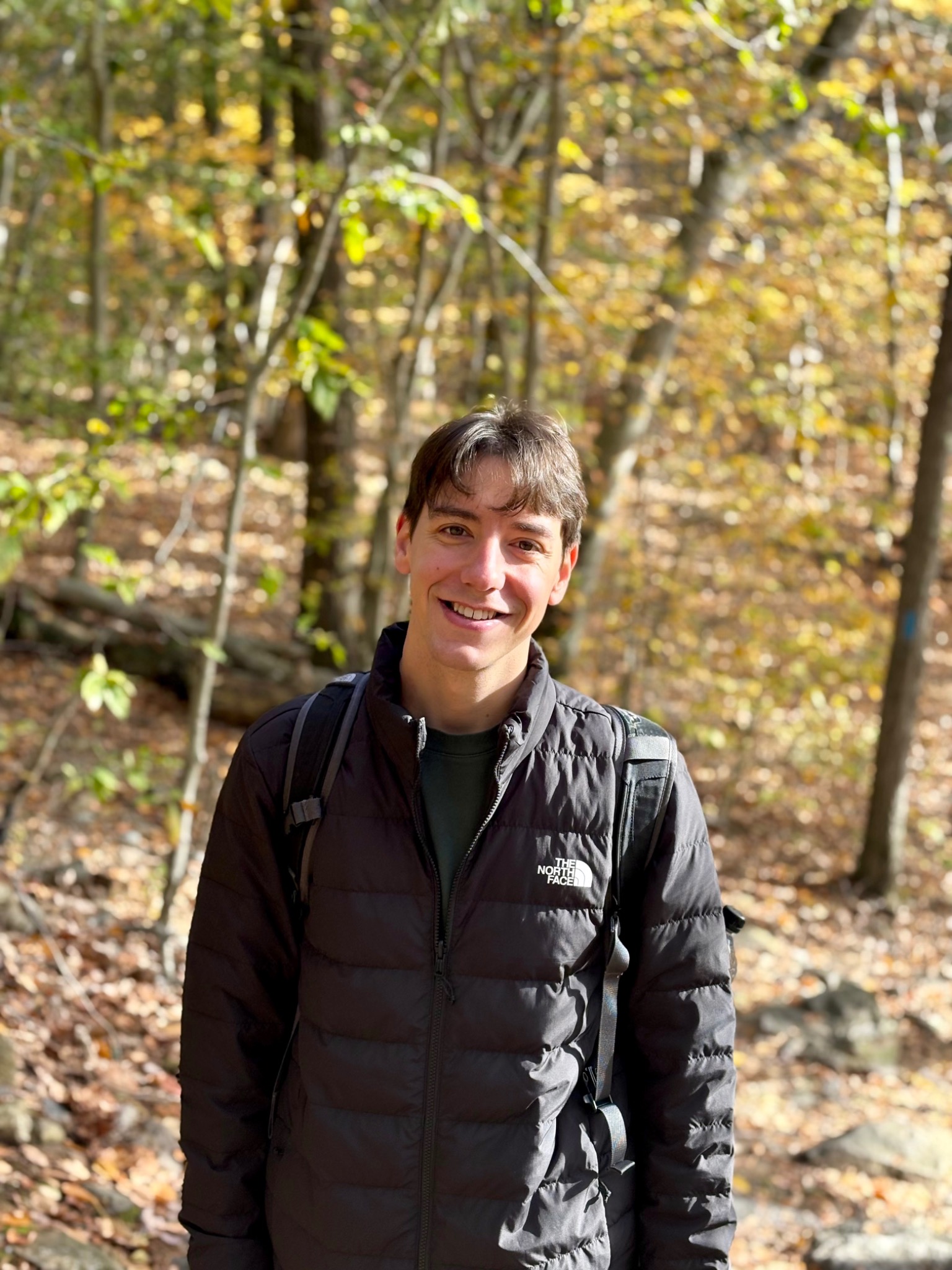 Lorenzo Pinton in an autumn woodland